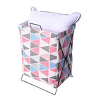 Dreieckiges Muster, faltbarer Wäschekorb, 48x36x25 cm, Rosa und mehrfarbig image number 4