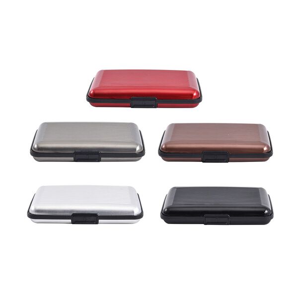 5er-Set RFID-blockierender Kartenhalter; Uni-Farben, Aluminium image number 2