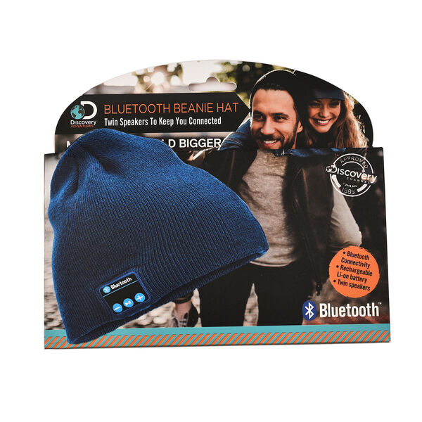 Beanie M&uuml;tze mit Bluetooth Kopfh&ouml;rer, blau image number 2