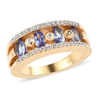 Tansanit und Zirkon Ring 925 Silber vergoldet  ca. 1,45 ct image number 3