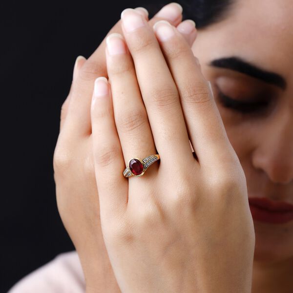 Afrikanischer Rubin und Zirkon-Ring - 2,91 ct. image number 3