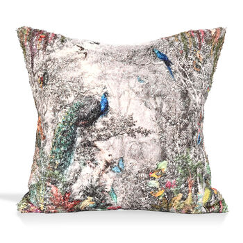 poly cortton woven digital Animal printed rubbed cushion cover Size-45x45 cms Color- Multi 