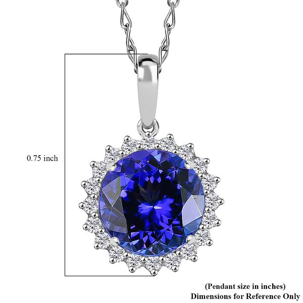 RHAPSODY zertifizierter und gepr&uuml;fter AAAA Tansanit und VS-EF Diamant Anh&auml;nger mit 50cm Kette in 950 Platin - 3,60 ct. image number 5