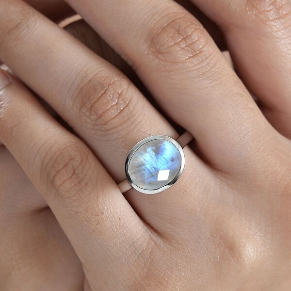 AA Regenbogen Mondstein Ring - 5,24 ct. image number 4