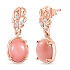 AA Vinicunca-Peruanischer Opal, Weißer Zirkon Ohrringe 925 Silber 750 rosévergoldet ca. 4,83 ct.