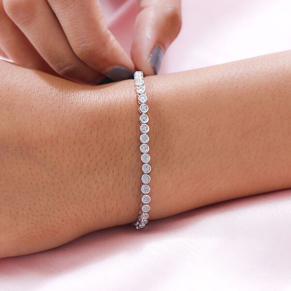 Diamant Armband, ca. 19 cm, 925 Silber platiniert ca. 0.50 ct image number 3