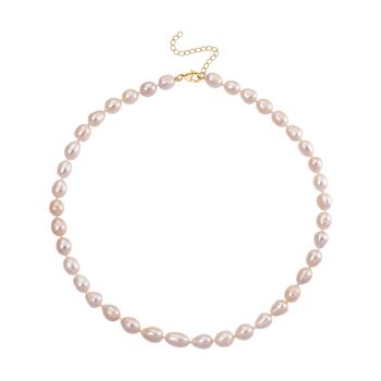 D'Joy wei&szlig;e S&uuml;&szlig;wasser Perle 45+5cm Halskette