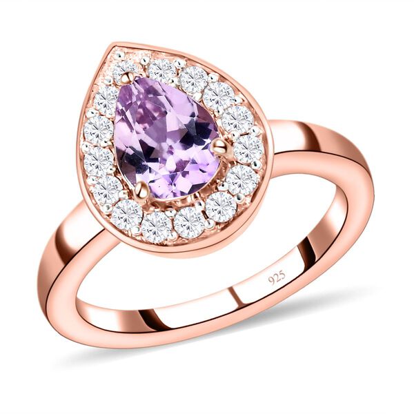 AA Martha Rocha Kunzit und weißer Zirkon-Ring, 925 Silber Roségold Vermeil  ca. 2,00 ct image number 4