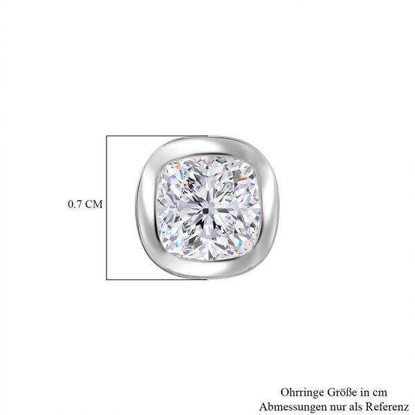 Moissanit Ohrringe 925 Silber rhodiniert ca. 1,18 ct. image number 6