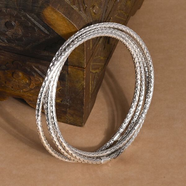 Royal Bali - 925 Silber Armreif ca. 19 cm ca. 43.76g, Geflochten image number 1
