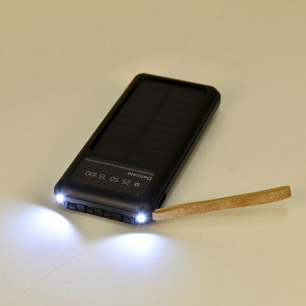 10.000mAh Solar Powerbank, multifunktional mit integrierten Kabeln und LED-Digitalanzeige, schwarz image number 10