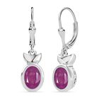 D'Joy Ilakaka Rosa Saphir (Fissure gefüllt) Ohrringe 925 Silber rhodiniert ca. 4,05 ct.