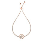 Flexibles Zirkonia Armband, Messing rosévergoldet