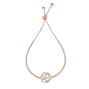 Flexibles Zirkonia Armband, Messing ros&eacute;vergoldet