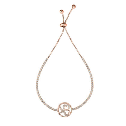 Flexibles Zirkonia Armband, Messing ros&eacute;vergoldet