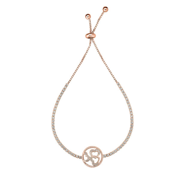 Flexibles Zirkonia Armband, Messing ros&eacute;vergoldet