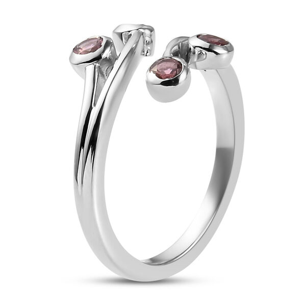 Rosa Turmalin Bypass Ring 925 Silber platiniert  ca. 0,38 ct image number 5