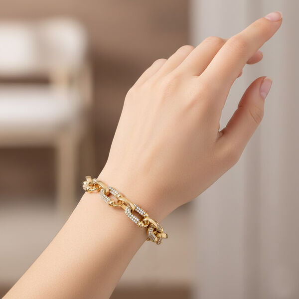 Wei&szlig;er Zirkonia Armband ca. 18 cm Nickelfreies Messing Standard 1.60 ct image number 2