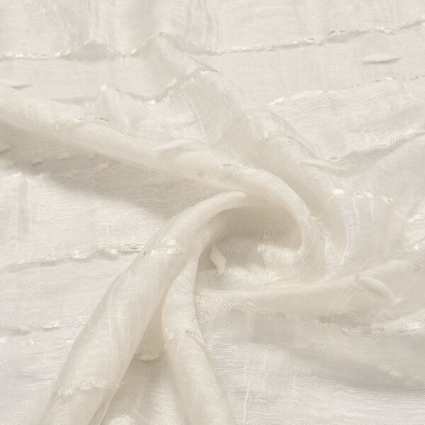 Modal-Seide-Schal, Streifendesign, 175x60 cm, Weiß image number 6