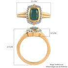 Blaugrüner Grandidierit und Zirkon Ring 925 Silber vergoldet  ca. 1,20 ct image number 6
