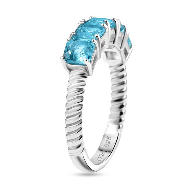D’joy AA Betroka Blauer Apatit Ring 925 Silber rhodiniert (Größe 18.00) ca. 1,76 ct image number 5