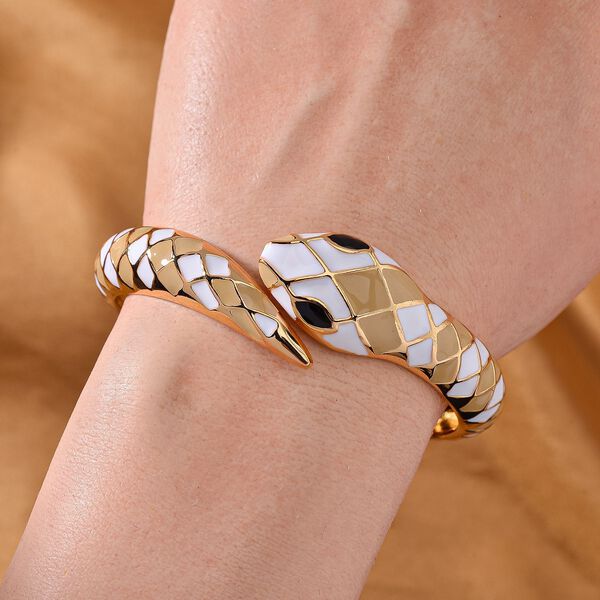 Designer Stil - emaillierter Schlangen Armreif, ca. 18 cm, ca. 32,00g image number 2