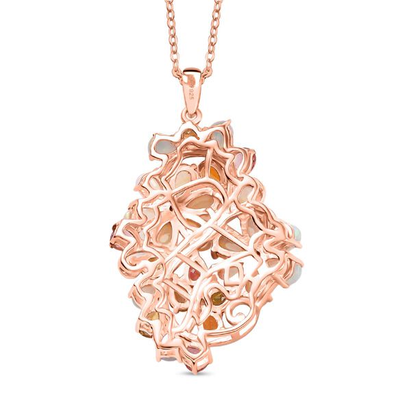 D'Joy Nat&uuml;rlicher, &auml;thiopischer Welo Opal, Multi-Turmalin und Moissanit Anh&auml;nger mit 50cm Kette - 4,23 ct. image number 5