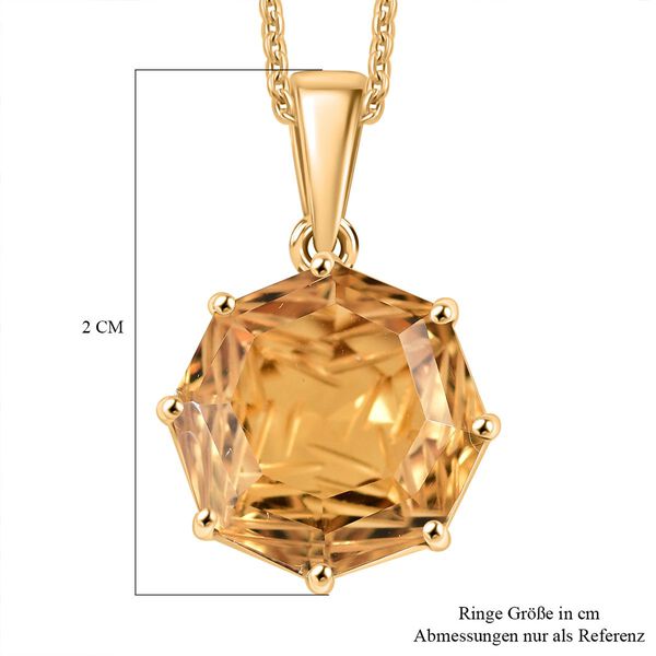 Citrin und Zirkon Anh&auml;nger mit 45cm Kette - 6,86 ct. image number 6