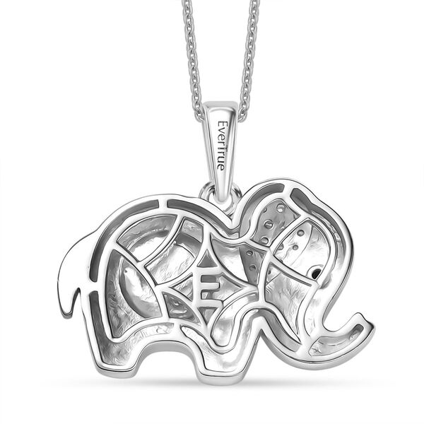 Weißer Süßwasserperle und Zirkon Anhänger mit 50cm Kette image number 5