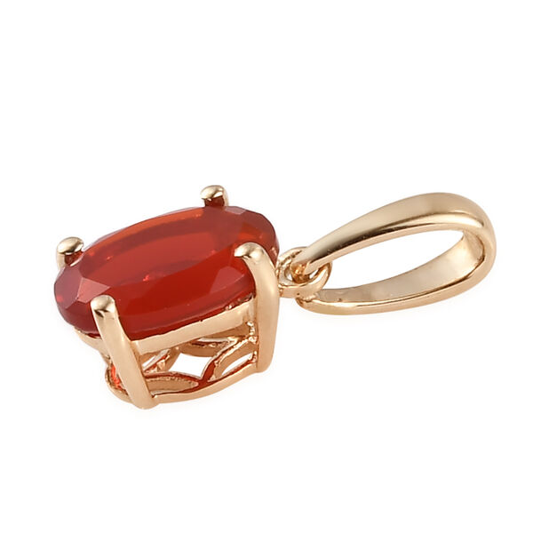 Mexikanischer Kirschfeuer-Opal Solit&auml;r-Anh&auml;nger in Gold image number 4