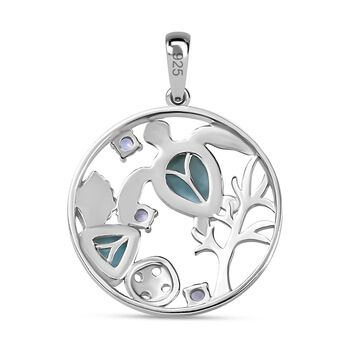 AA Larimar und Tansanit Anh&auml;nger - 2,08 ct.