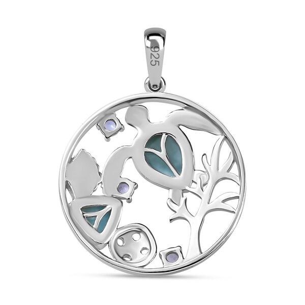 AA Larimar und Tansanit Anh&auml;nger - 2,08 ct. image number 4