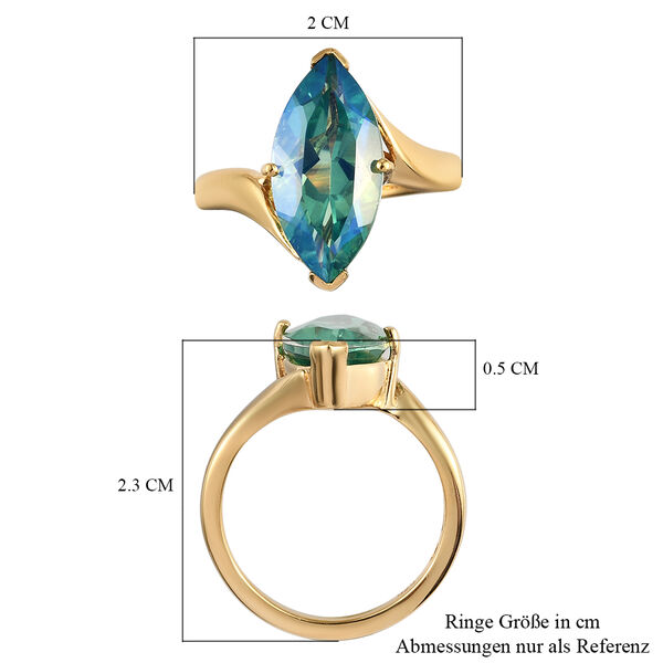 Pfau Triplett Quarz Ring 925 Silber vergoldet  ca. 3,96 ct image number 7