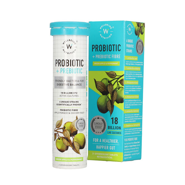 Wellbeing Nutrition t&auml;gliches Pr&auml;biotikum & Probiotikum 21 Brausetabletten
