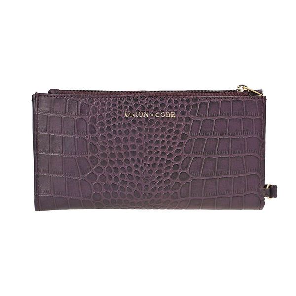 Echtleder Brieftasche mit Kroko-Pr&auml;gung und RFID-Schutz, magenta image number 5