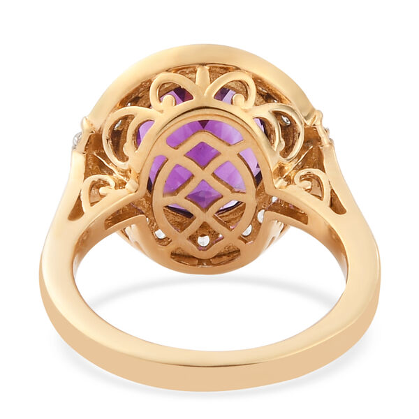 Lusaka Amethyst und Zirkon Ring 925 Silber vergoldet  ca. 4,13 ct image number 4