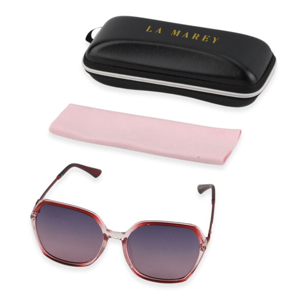 LA MAREY Sonnenbrille UV400 mit polarisierten Gl&auml;sern leichter Rahmen 14,5 x 15 cm Rosa image number 8