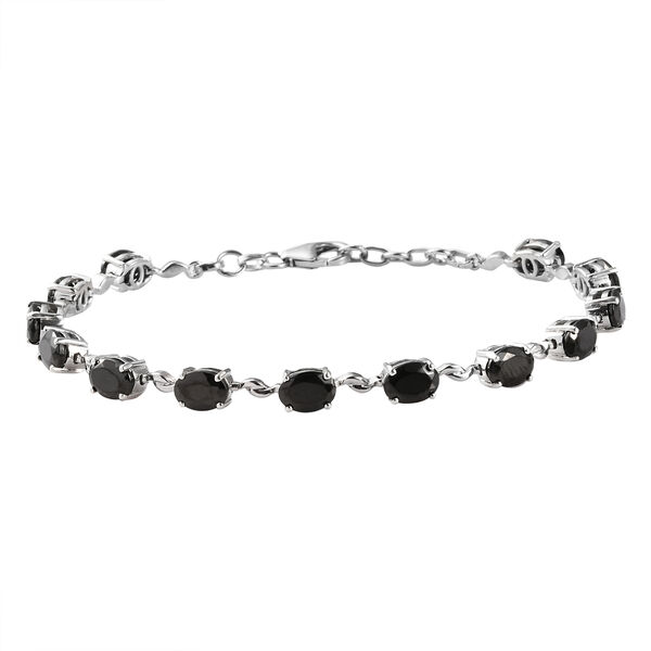 Elite Shungit Armband ca. 20 cm 925 Silber platiniert ca. 6,08 ct