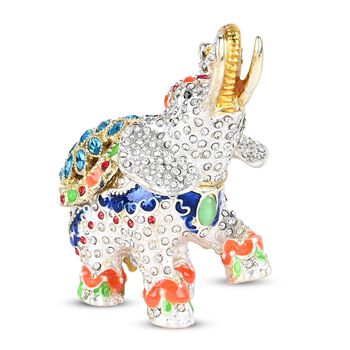 Dekorative Aufbewahrungsbox in Elefanten-Form, 6,5x3x3,5cm, Blau