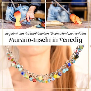 Mehrfarbiges Armband/ Fu&szlig;kettchen im Murano-Stil, 19+10cm