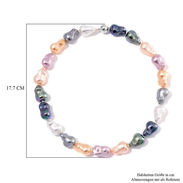 Mehrfarbige Muschelkernperle 50cm Halskette und 21,5cm Armband image number 6