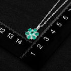 AAA Kagem sambischer Smaragd und Zirkon floraler Anhänger mit Kette in Silber image number 2