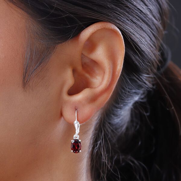 Rote Granat-Ohrhänger image number 3
