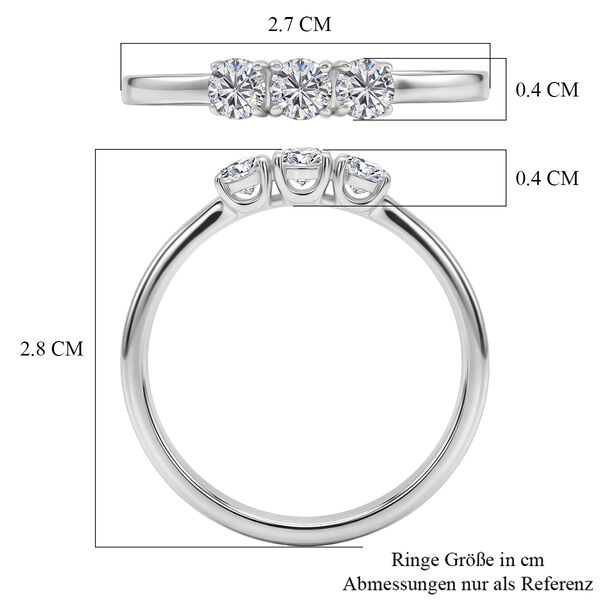 Moissanit Ring, 925 Silber platiniert - 0,71 ct. image number 6