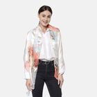 LA MAREY - 100 % natürlicher Maulbeerseiden bedruckter Schal in Geschenkbox, 50x165 cm, Orange