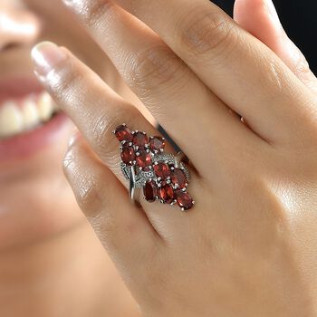 Roter Granat Ring - 6,61 ct.