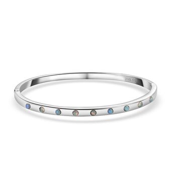 Nat&uuml;rlicher, &auml;thiopischer Welo Opal Armreif ca. 18 cm Edelstahl ca. 0.41 ct