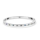 Natürlicher, äthiopischer Welo Opal Armreif ca. 18 cm Edelstahl ca. 0.41 ct