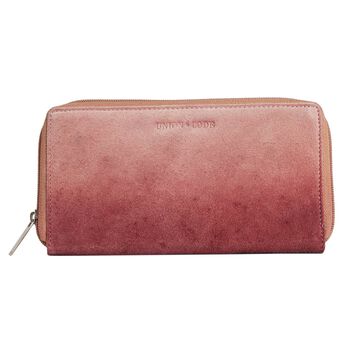 CLOSE OUT - UNION CODE: 100% Echtleder Brieftasche mit Krokopr&auml;gung und RFID schutz, 19x12 cm, Pfirsich