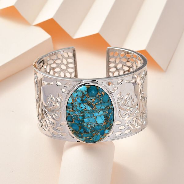 Blauer Türkis-Armreif, 19 cm - 88,03 ct. image number 2